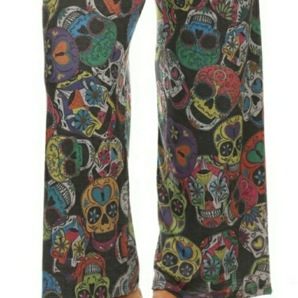 Plus Sugar Skull wide leg yoga plazo pant